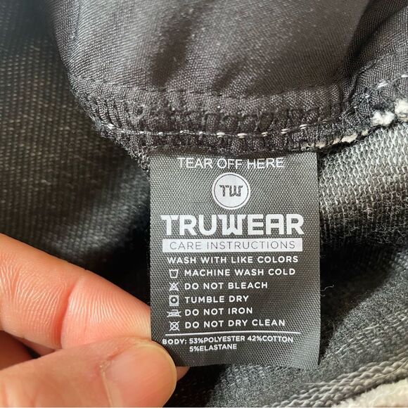 Truwear The Meridian Lifestyle Crewneck Men's Polo Shirt Long Sleeve Grey, Sz L - Picture 9 of 12